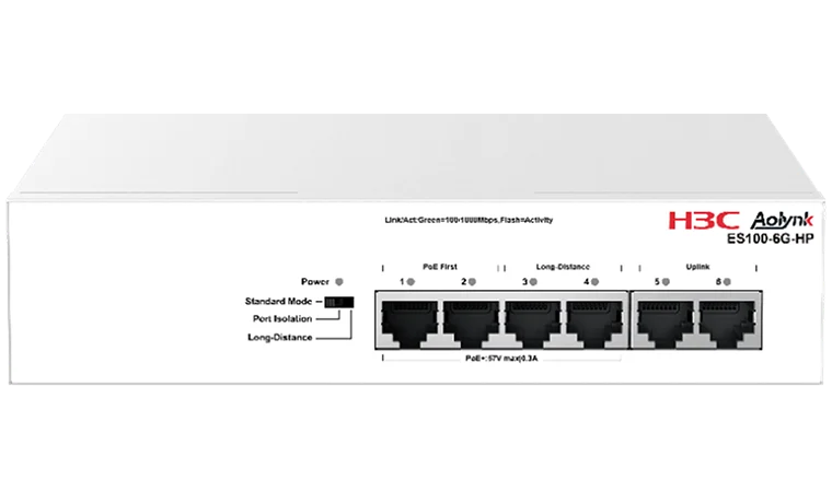 H3C Aolynk ES100 - 6G-HP PoE Full Gigabit Switch Campus Access